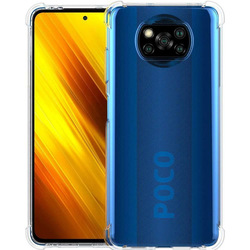 MARGOUN For Xiaomi Poco X3 NFC Case Cover Clear Protective TPU Four Corners Cover Transparent Soft Case