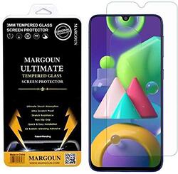 Margoun Samsung Galaxy M21 Mobile Phone Premium Tempered Glass Screen Protector, Clear