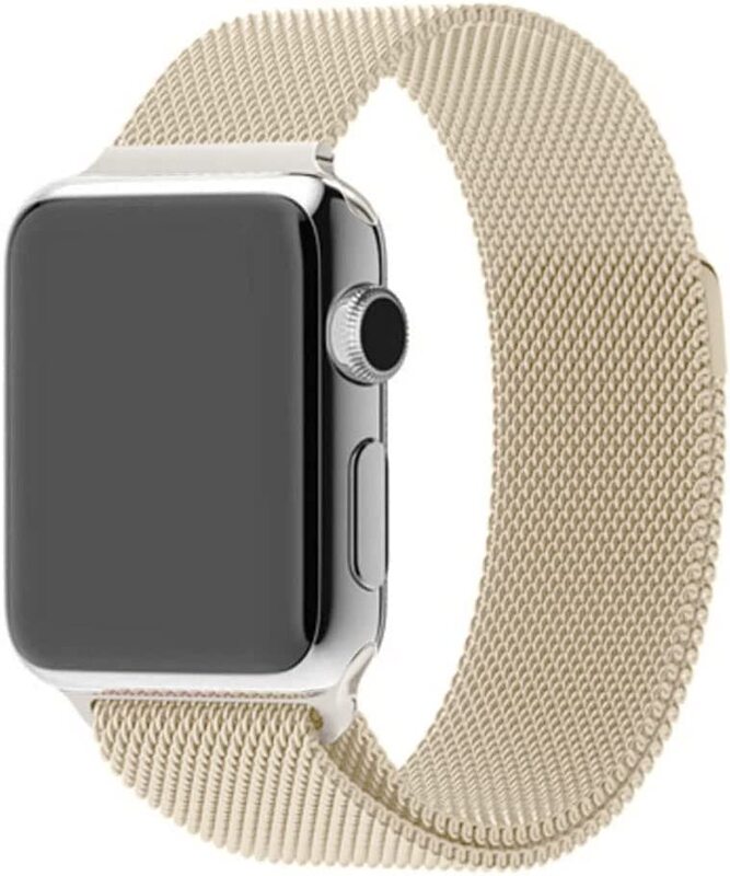 Margoun Stainless Steel Magnetic Band for Apple Watch 49mm/45mm/44mm/42mm, 3 Piece, Brown/Beige/Purple