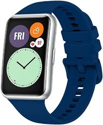 Margoun Silicone Sport Watch Band for Huawei Fit 2, 3 Piece, Light Grey/Navy Blue/Teal