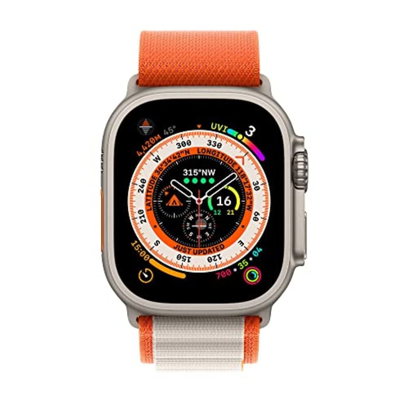 Margoun Alpine Loop Band for Apple Watch 49mm/45mm/44mm/42mm Nylon, Orange/White