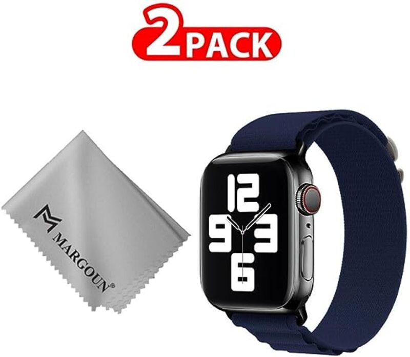 MARGOUN For Apple Watch Band 49mm 45mm 44mm 42mm Alpine Nylon Woven Sport Strap With Microfiber Cleaning Cloth Compatible For iWatch Series 8/7/SE/6/5/4/3/2/1 - B06