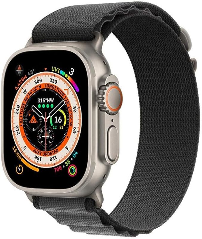 MARGOUN For Apple Watch Band 49mm 45mm 44mm 42mm Alpine Nylon Woven Sport Strap With Microfiber Cleaning Cloth Compatible For iWatch Series 8/7/SE/6/5/4/3/2/1 - B12