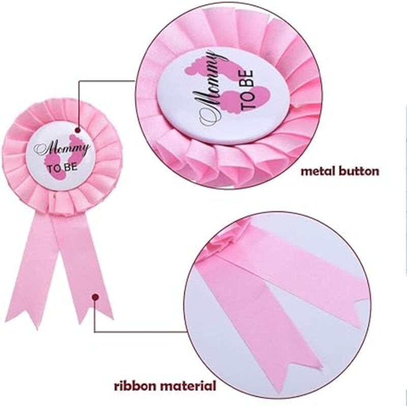 MARGOUN 4 Pcs Mommy to Be Sash Daddy to Be Satin Sash Baby Shower Sash Bundle Gender Reveal Party Decoration with Badge Pin for Baby Shower Party Gifts