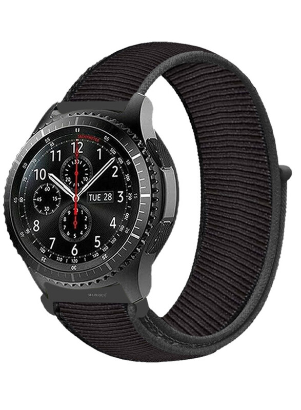 MARGOUN 22mm Nylon Strap,Compatible with Huawei GT/Huawei GT2 (46mm) /Huawei GT2 Pro/Samsung Galaxy Watch (46mm) and Galaxy Watch 3 (45mm) Sport Wristband Strap Black/Grey