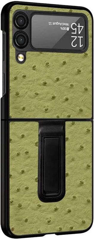 MARGOUN For Samsung Galaxy Z Flip 3 SHD Luxury Leather Case Crocodile Skin Pattern Cover with Foldable Kickstand (Green)