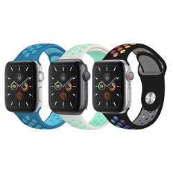 CATANES 3 Pack For Apple Watch 49mm 45mm 44mm 42mm Silicone Sport Band Nike Strap Compatible With iWatch Series Ultra/8/7/SE/6/5/4/3/2/1-N10