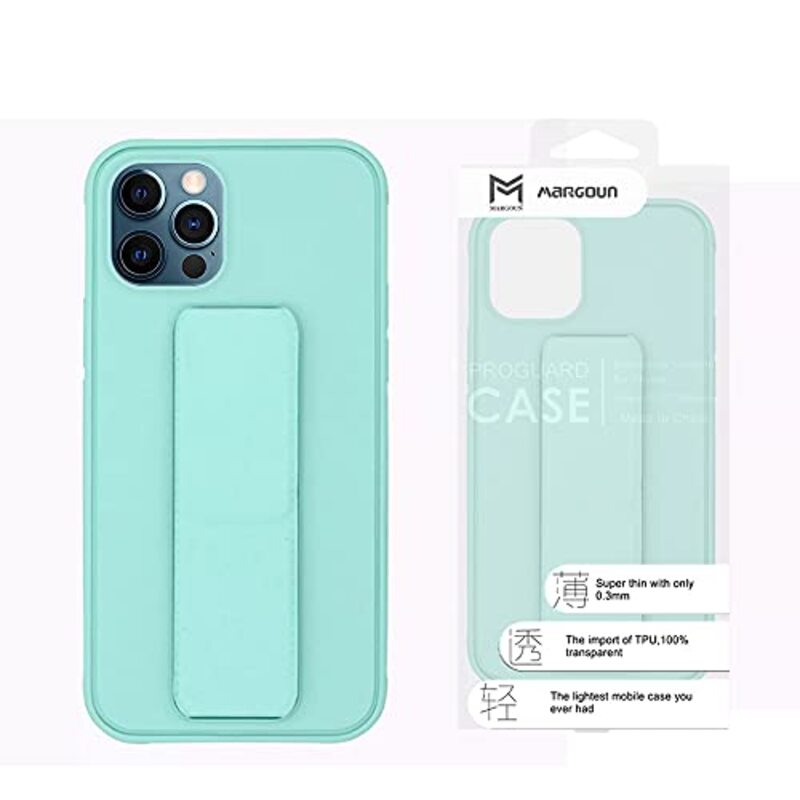 Margoun Apple iPhone 11 Pro Max Multi-Function Shockproof Protective Two-In-One Finger Grip Holder Mobile Phone Case Cover, Mint Green