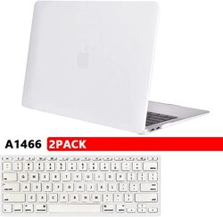 MARGOUN 2 Pack for MacBook Air 13 Inch Case 2010-2018 Release Model A1396 / A1466, Plastic Hard Shell Case Cover for Mac Air 13 inch with Keyboard Case (2 pack set white)