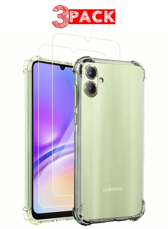 MARGOUN for Samsung Galaxy A05 3 Pack Clear Case and 2 Screen Protectors Ultra Slim Thin Flexible Scratch Resistant Transparent TPU Shockproof Case