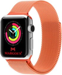 Margoun Stainless Steel Magnetic Band for Apple Watch 41mm/40mm/38mm, 3 Piece, Blue/Green/Orange