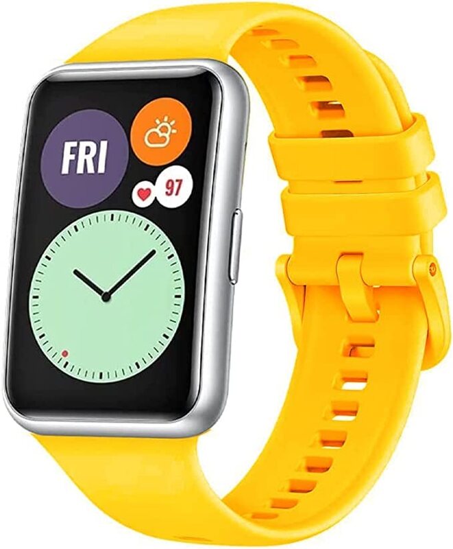 Margoun Silicone Sport Watch Band for Huawei Fit 2, 3 Piece, Yellow/Red/Orange
