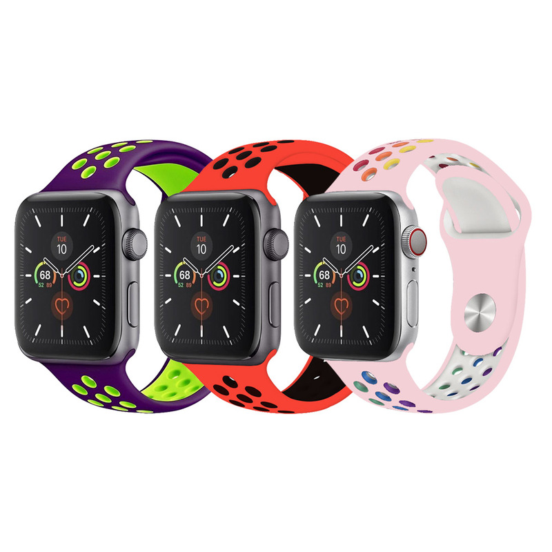 CATANES 3 Pack For Apple Watch 49mm 45mm 44mm 42mm Silicone Sport Band Nike Strap Compatible With iWatch Series Ultra/8/7/SE/6/5/4/3/2/1-N16