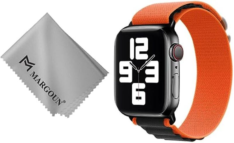 MARGOUN For Apple Watch Band 49mm 45mm 44mm 42mm Alpine Nylon Woven Sport Strap With Microfiber Cleaning Cloth Compatible For iWatch Series 8/7/SE/6/5/4/3/2/1 - B05