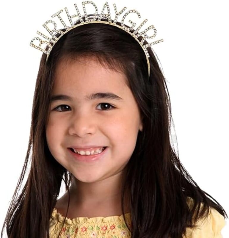 MARGOUN Birthday Headbands Birthday Satin Sash and Tiara Birthday Crown for Girls Women Birthday Party Supplies - A08