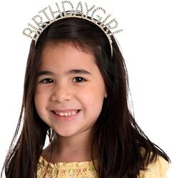 MARGOUN Birthday Headbands Birthday Satin Sash and Tiara Birthday Crown for Girls Women Birthday Party Supplies - A08