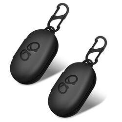 Margoun Silicone Protective Case Cover with Carabiner for Samsung Galaxy Buds+, 2 Pieces, Black