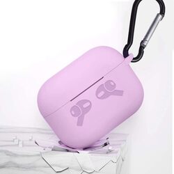 MARGOUN Case for Airpods pro protective silicone cover with clip (Purple)
