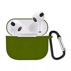 Margoun Silicone Case Cover with Clip for Airpods 3 Case 2021 3rd Generation, Green