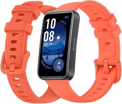 MARGOUN Compatible with Huawei Band 9 Strap Silicone Watch Band Smartwatch Wristband Replacement Strap Bracelet - Orange