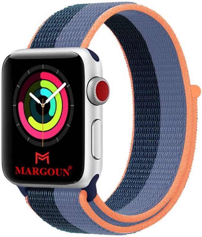Margoun Nylon Replacement Sport Watch Band for Apple iWatch Series 8/Ultra/7/6/ SE/ 5/4/3/2/1 49mm/45mm/44mm/42mm, Multicolour