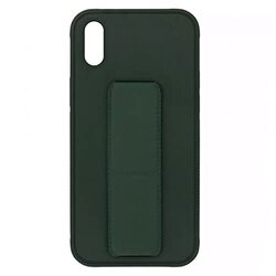 Margoun Apple iPhone XS Multi-Function Shockproof Protective Two-In-One Finger Grip Holder Mobile Phone Case Cover, Dark Green