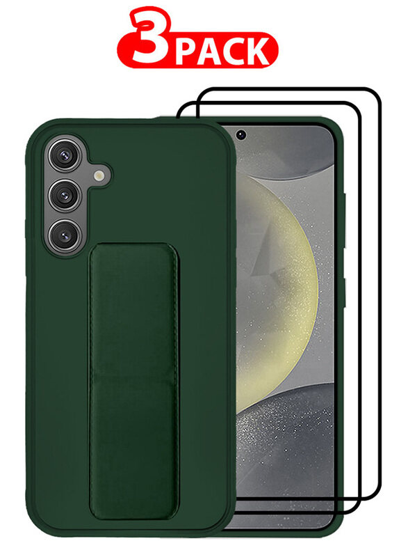 

MARGOUN 3 Packs For Samsung Galaxy S24 Case and 2 Screen Protectors Magnetic Stand and Holder Premium Silicone Vertical and Horizontal Hand Strap Grip