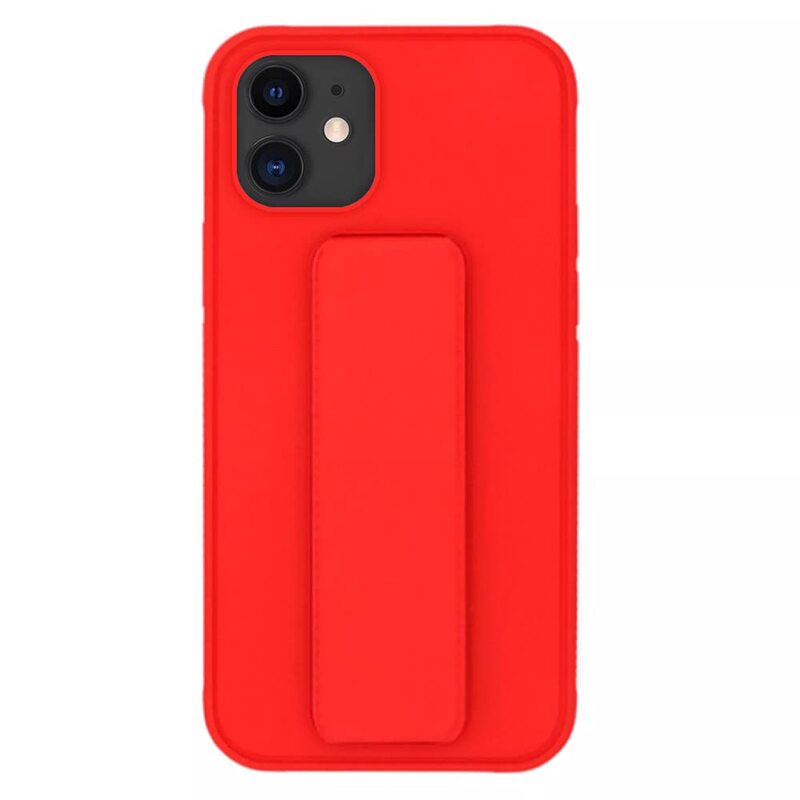 Margoun Apple iPhone 11 Multi-Function Shockproof Protective Two-In-One Finger Grip Holder Mobile Phone Case Cover, Red