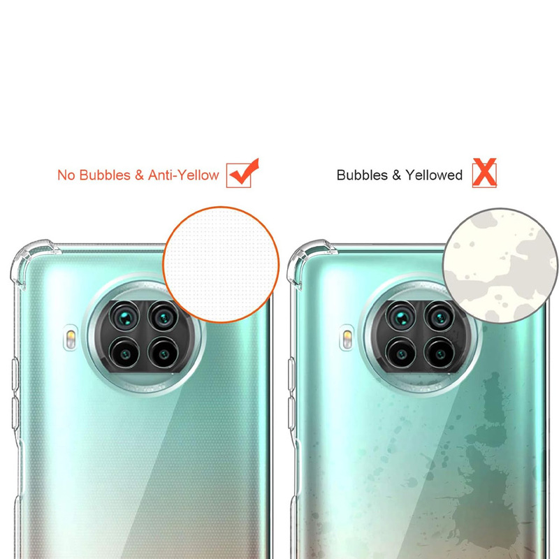 MARGOUN For Xiaomi Mi 10T Lite 5G Case Cover Clear Protective TPU Four Corners Cover Transparent Soft Case