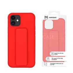 Margoun Apple iPhone 11 Multi-Function Shockproof Protective Two-In-One Finger Grip Holder Mobile Phone Case Cover, Red