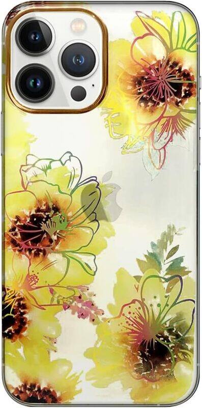 

Margoun Joway For iPhone 13 Pro Floral Clear Case Ultra Slim Shockproof Flower Print Transparent Cover (iphone 13 pro (Design 3))