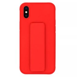 Margoun Apple iPhone XS Multi-Function Shockproof Protective Two-In-One Finger Grip Holder Mobile Phone Case Cover, Red