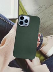 MARGOUN for iPhone 13 Pro Max Case Cover Leather Case with Lens Frame Shockproof Full Body Protective Cover Green