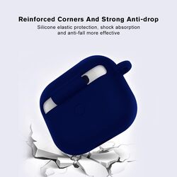 MARGOUN for Airpods 3 Case Cover Silicone with Clip, Airpods 3 Case 2021 3rd Generation (dark blue)