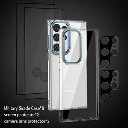 MARGOUN 5 Packs For Samsung Galaxy S23 Ultra Clear Case With 2 Screen Protectors and 2 Camera Lens Protectors/Green