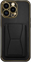 MARGOUN For iPhone 13 Pro Case Cover Leather with Kickstand and Visa Card Holder (iPhone 13 Pro, Black)