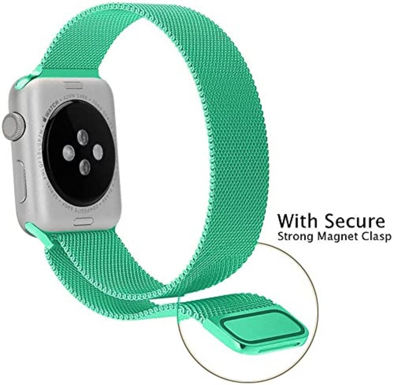 Margoun Stainless Steel Magnetic Band for Apple Watch 41mm/40mm/38mm, 3 Piece, Blue/Green/Orange