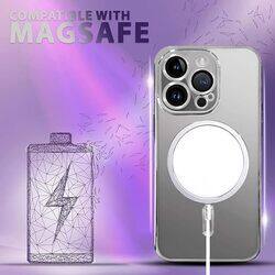 MARGOUN For iPhone 15 Pro Max Case Compatible with Magsafe Magnetic Wireless Charging Case Clear designed Crystal Cover (15 Pro Max Silver)