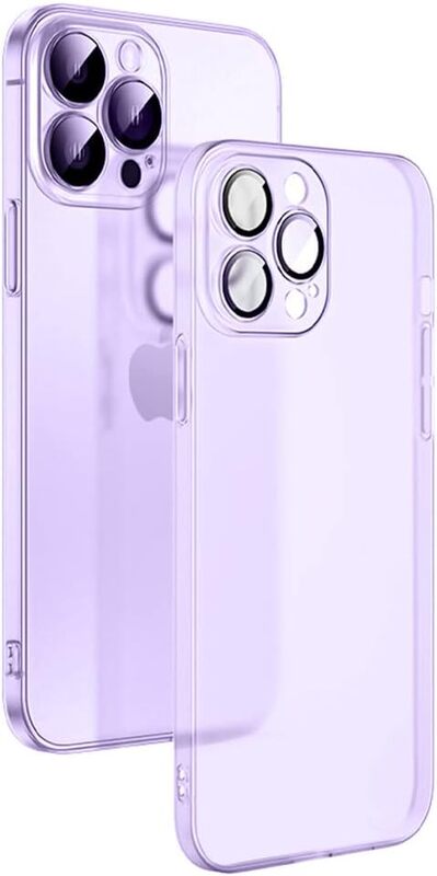 MARGOUN For iPhone 14 Pro Case Frosted Translucent Ultra Slim Cover Anti-Slip Camera Lens Protection (14 pro purple)