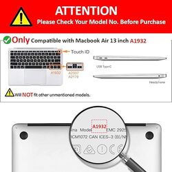 MARGOUN Compatible with New MacBook Air 13 inch Case 2022 2021 2020 M1 A2337 A2179 A1932 Plastic Hard Shell Case (Black, 13" A1932)