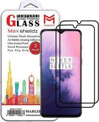 MARGOUN 2 Pack for ONEPLUS 7 Screen Protector Side Black Tempered Glass 9H Hardness Anti Finger-Print