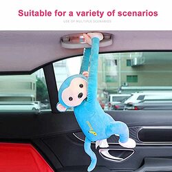 Margoun Monkey Tissue Cover Paper Holder Napkin Box for Car, Blue