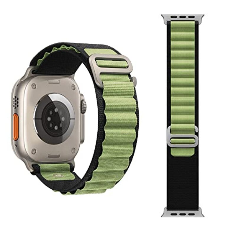 Margoun Nylon Alpine Sport Loop Watch Band for Apple iWatch Series 8/Ultra/7/SE/6/5/4/3/2/1 49mm/45mm/44mm/42mm, Green