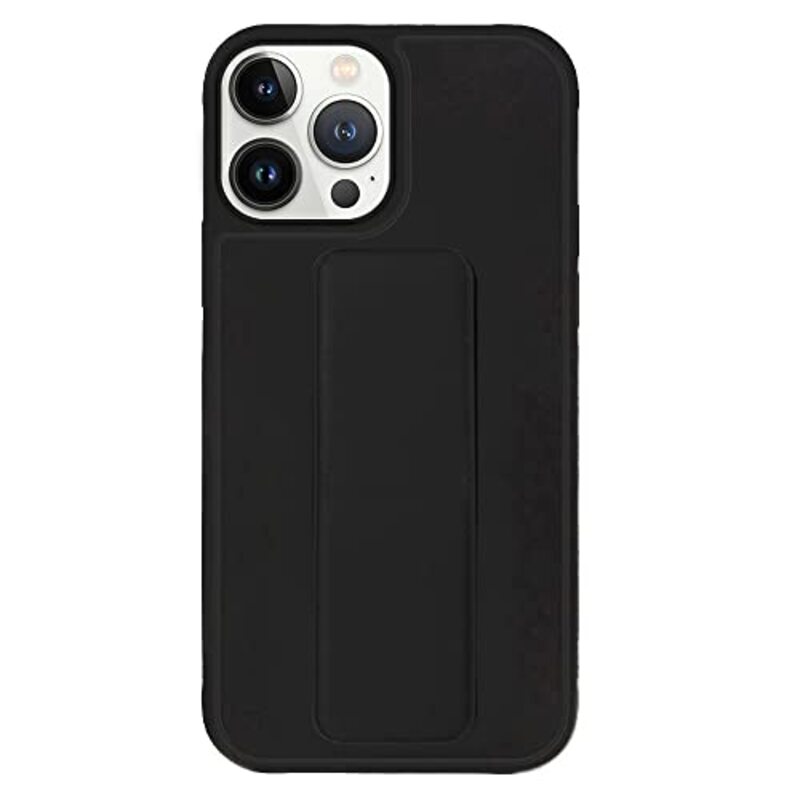 Margoun Apple iPhone 14 Pro Car Magnetic Multi-function Shockproof Protective Mobile Phone Case Cover with Finger Grip Holder, Black