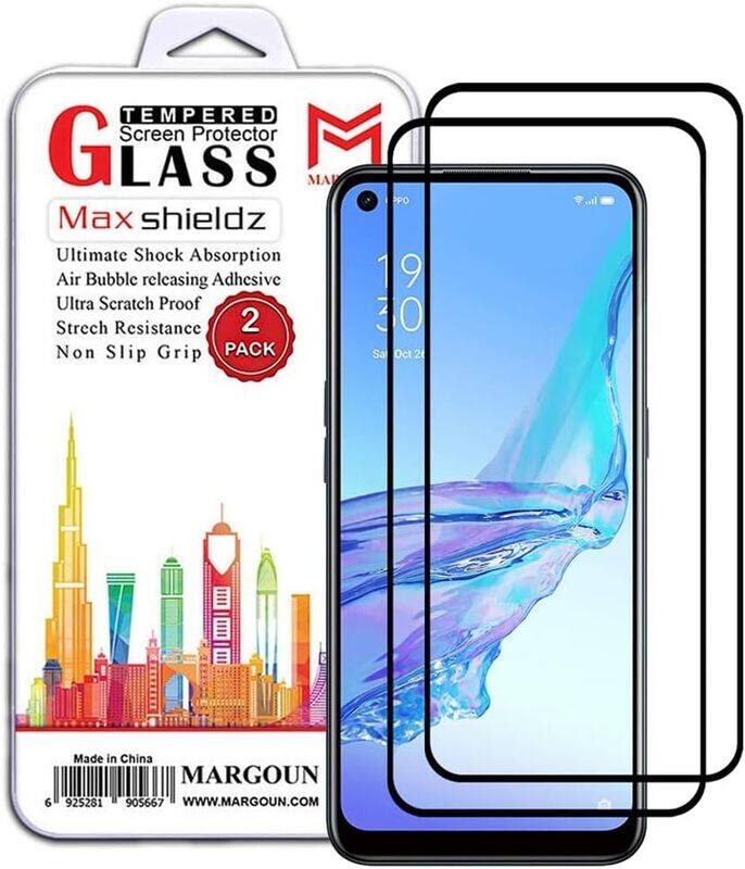 

MARGOUN 2 Pack for OPPO A53s (5G) Screen Protector Side Black Tempered Glass 9H Hardness Anti Finger-Print
