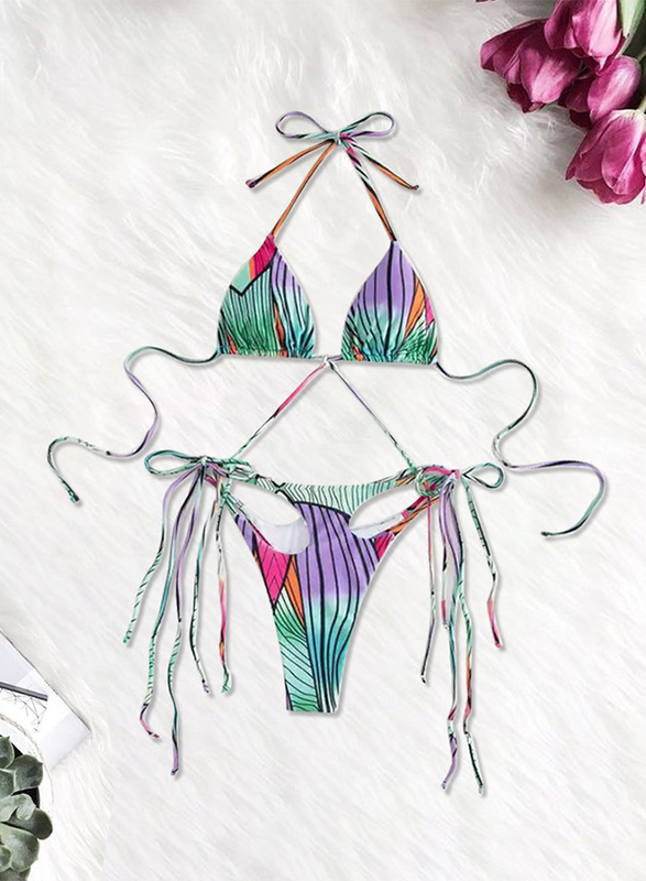 MARGOUN Medium Women's Swimwear String Tringle Bikinis Women Tassel Swimsuit Female Bathers Bathing Suit Swimming Beachwear Multicolour / M (Bust 74/Waist 66-70/Hip 80-82)/M3037