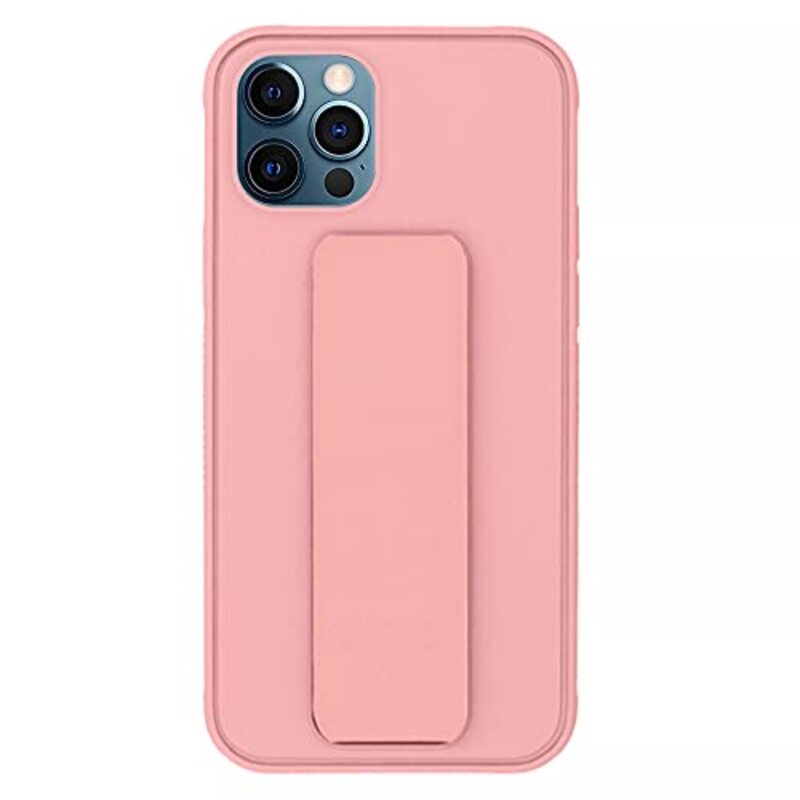 Margoun Apple iPhone 11 Pro Multi-Function Shockproof Protective Two-In-One Finger Grip Holder Mobile Phone Case Cover, Light Pink