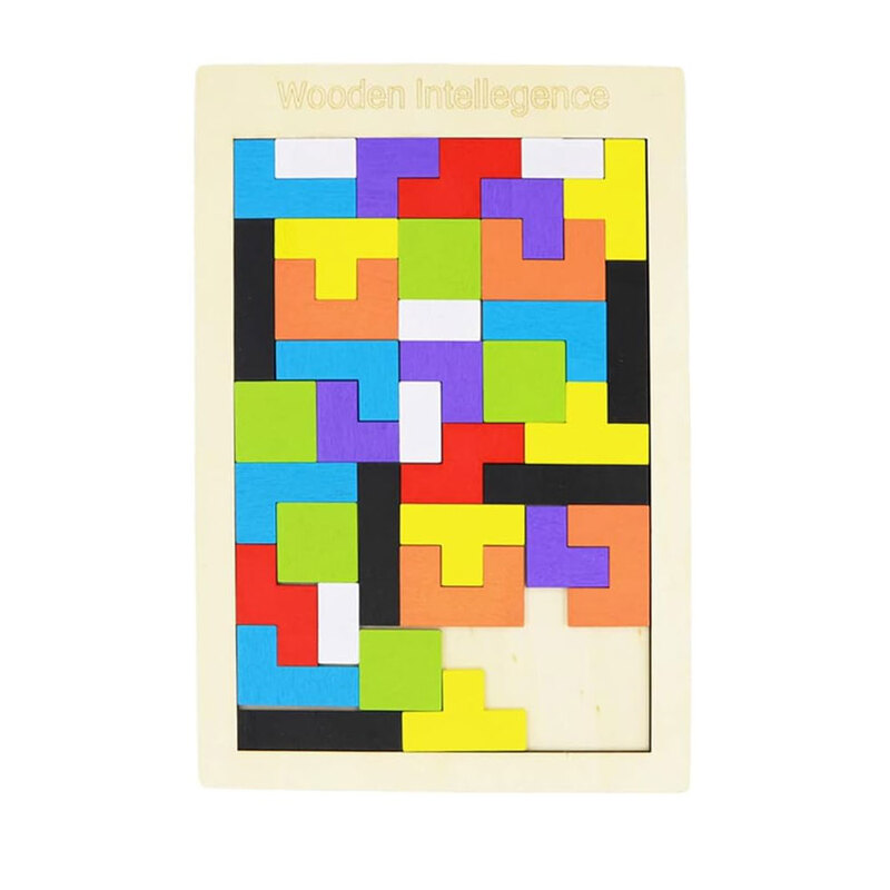 MARGOUN Wooden Jigsaw Puzzle 40 Pieces Tangram Jigsaw Teasers Educational Children’s Puzzle Game for Ages 3+