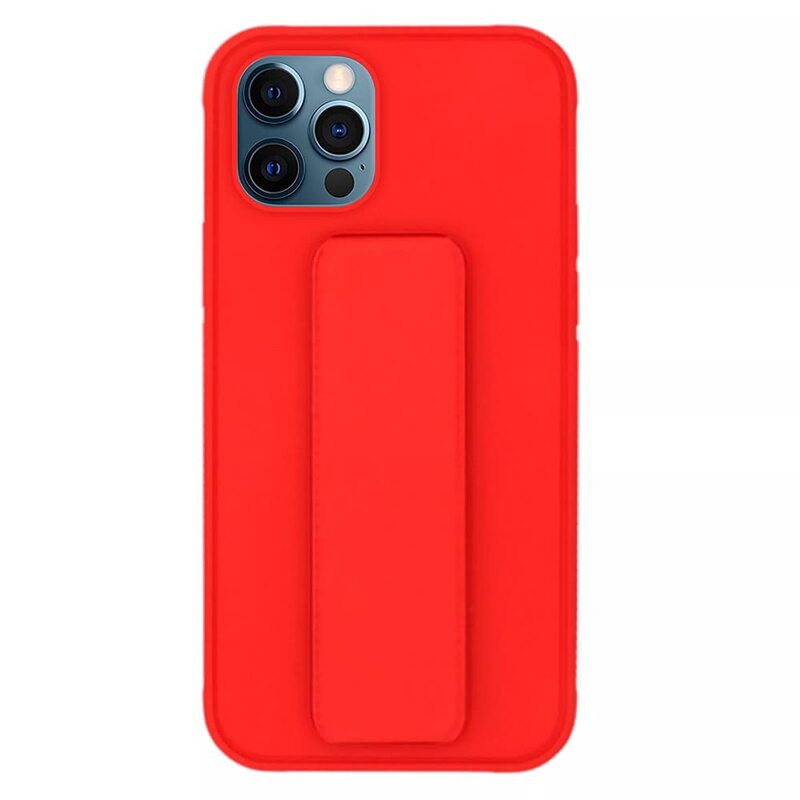 Margoun Apple iPhone 11 Pro Multi-Function Shockproof Protective Two-In-One Finger Grip Holder Mobile Phone Case Cover, Red