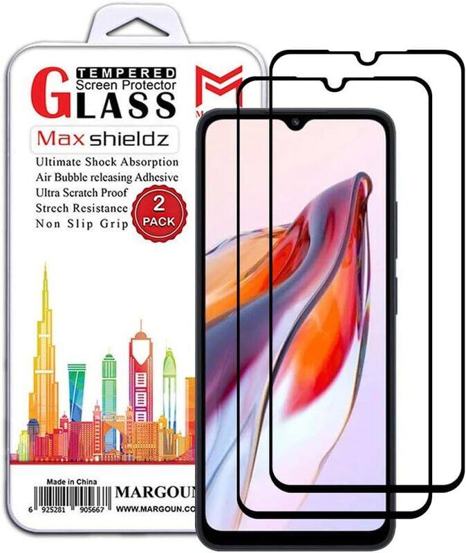 

MARGOUN 2 Pack for Xiaomi Mi 12C Screen Protector Side Black Tempered Glass 9H Hardness Anti Finger-Print